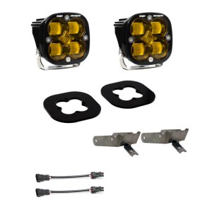 Ford Super Duty Fog Light Pocket Kit - Baja Designs - Amber - `11-`16